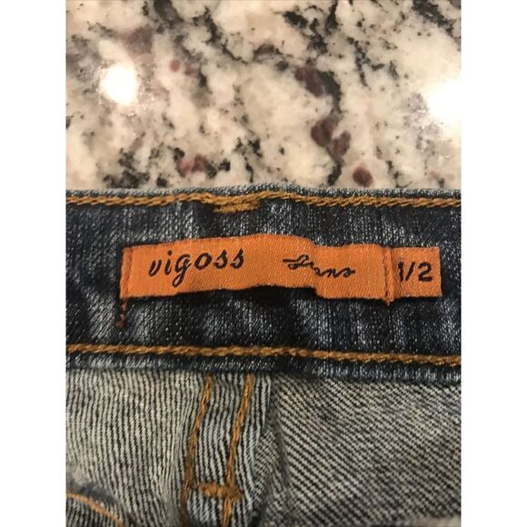 Vigoss Stretch Slim Boot‎ Sz 1/2 Inseam 32 Embellished Stretch Jeans Womens - Picture 7 of 12